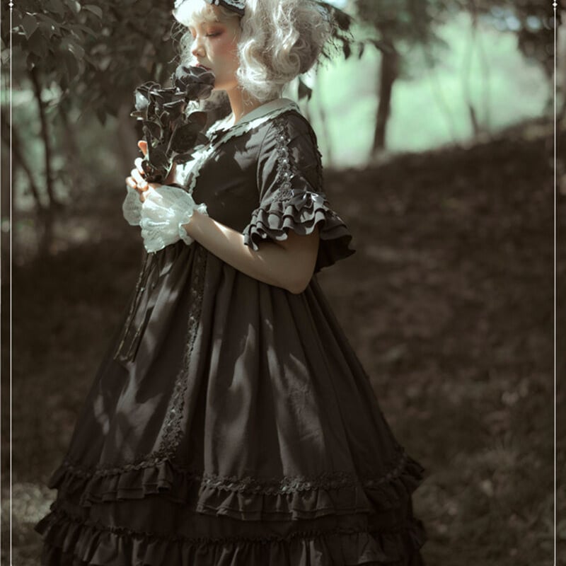 ロリータ ゴスロリ ワンピース 衣装ドレス 半袖 ゴシック レディース  