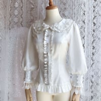 ロリータ シフォン トップス ゴシック ゴスロリ 長袖 スリム  かわいい  セレブ オシャレ  貴族風 XS - 3XL