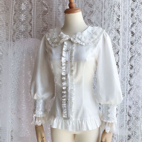 ロリータ シフォン トップス ゴシック ゴスロリ 長袖 スリム  かわいい  セレブ オシャレ  貴族風 XS - 3XL