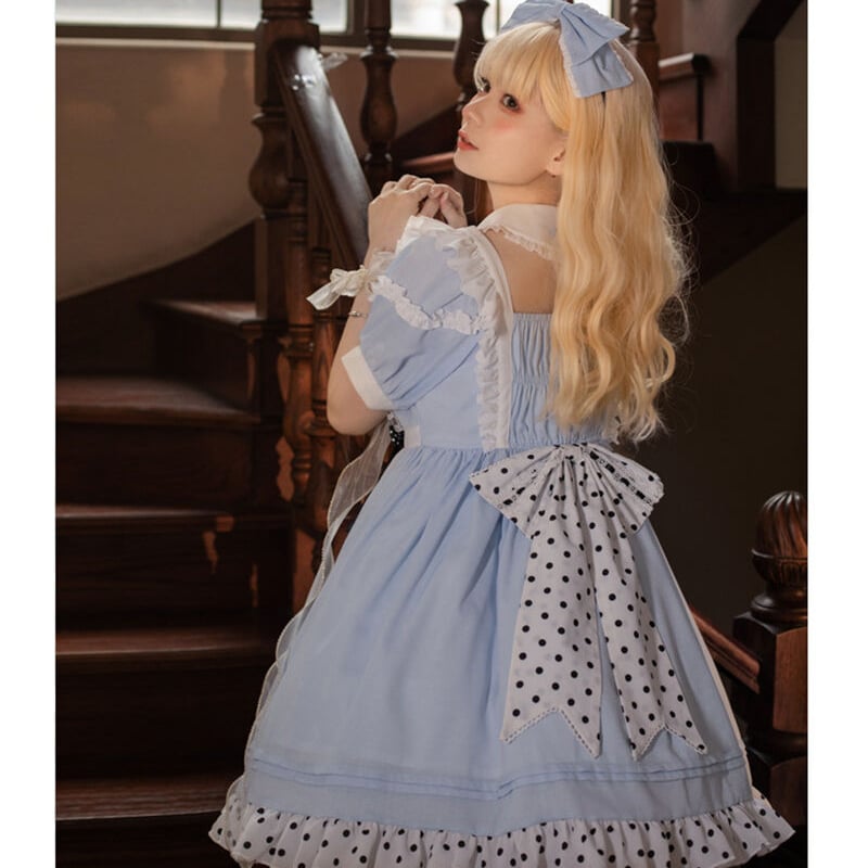 【きるあ】ゴスロリ・ロリータドレス Sサイズ パステルブルーフリルロリータドレス ゴスロリ ロリータ amavel alice