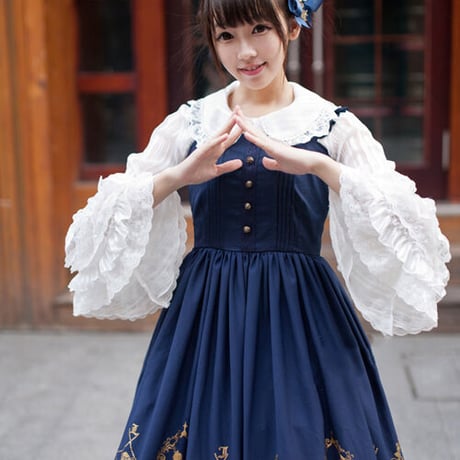 ロリータ ワンピース ジャンパースカート ロング 秋冬 ドレス 優雅 コスプレ