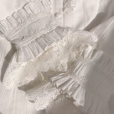 ブラウス ロリータ シャツ 長袖 冬 秋春 レディース フリル かわいい XS - 3XL ジャガード織 裏起毛 選べる生地