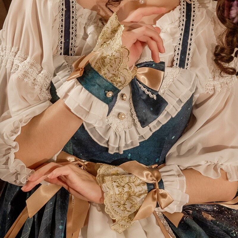 ロリータ ジャンパースカート ドレス ロング丈 夜空 星 神秘的