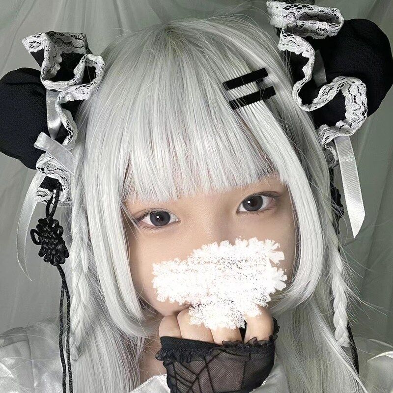 ゆめかわ 髪飾り チャイナ風 お団子ヘア 中華ロリ レース 5色