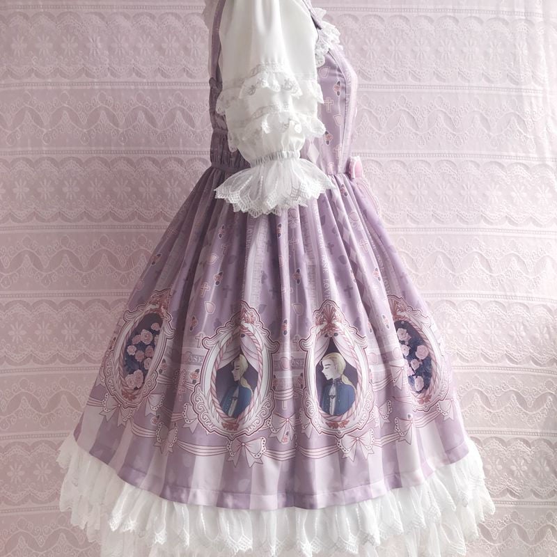 ロリータ ワンピース ジャンパースカート 春 夏 オリジナルプリント