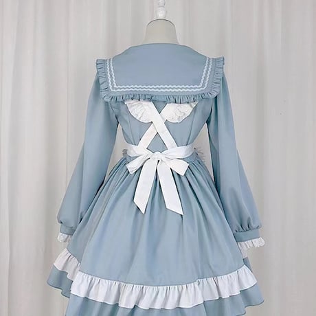 メイド服 セーラー風 セーラーワンピース セーラー服 メイドカフェ コスプレ制服 ロリータ ドレス 姫ロリ