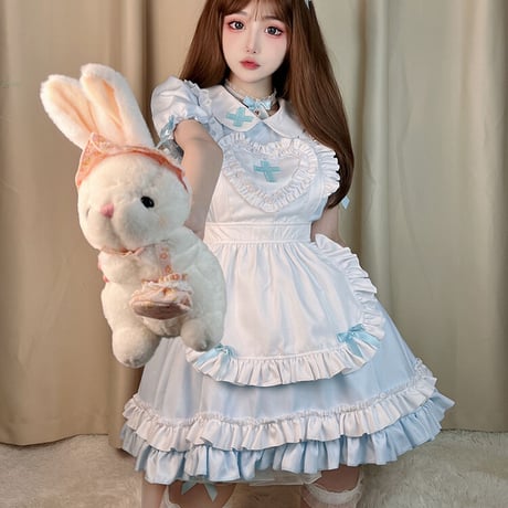 メイド服 ナース 看護師 コスプレセット ロリータ セクシー 可愛い 十字架 クロス ゆめかわいい キュート ハート
