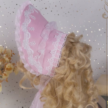 ロリータ 帽子 ボンネット ピンク ロリィタ クラロリ 甘ロリ ゆめかわいい レース フリル レディース ヘッドドレス