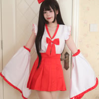 コスプレ 巫女 可愛い 巫女コスチューム 和ロリ ロリィタ ショート丈 和装忍者 着物 和服 時代劇 舞台