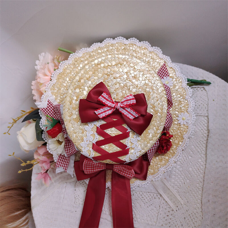 【最終価格】シュエット ハンドメイド 麦わら クラシカルロリータ 最終価格】シュエット ハンドメイド 麦わら クラシカルロリータ