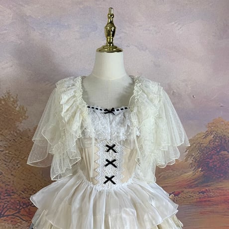 ロリータ ロリィタ ボレロ Lolita フリルボレロ カーディガン 羽織 チュール ゴスロリ ドレス ケープ 半袖