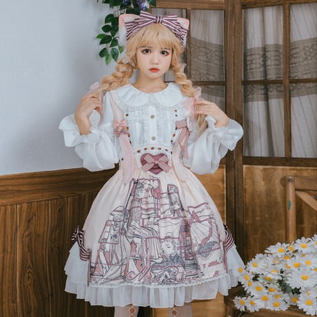ロリータファッション ブラウス クラロリ ロリィタ シャツ 長袖 かわいい ホワイト 丸襟 フリル リボン Lolita ドールカラー