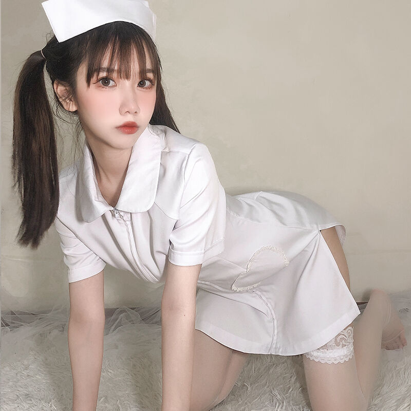 ナース服 セクシー ワンピース 制服 キャップ付 コスプレ衣装 ミニ丈