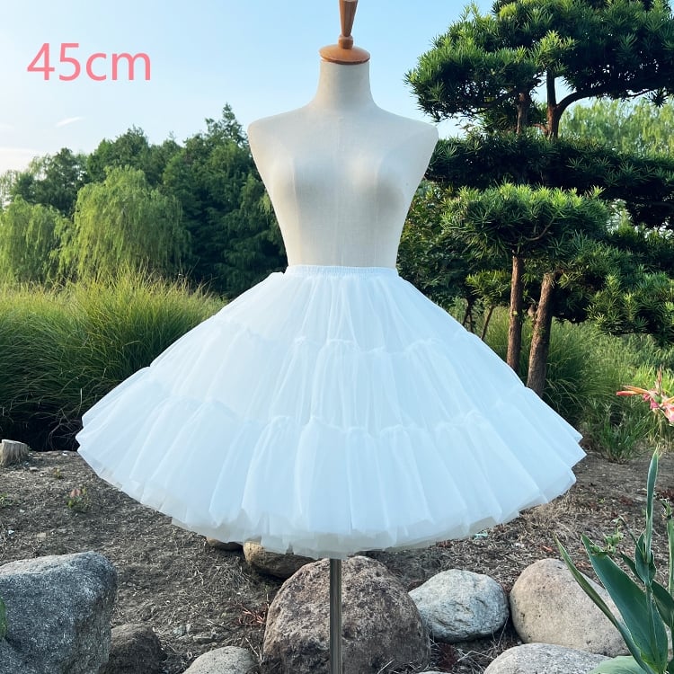 膝丈パニエ 45cm丈 ミディアム丈 多層 オーガンジー 華やか 膝丈パニエ 45cm丈 ミディアム丈 多層 オーガンジー 華やか