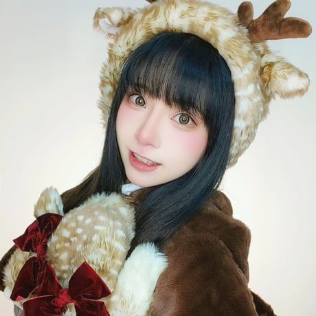 即納 クリスマス トナカイ 耳当て 防寒 ロリータ サンタクロース 冬 もこもこ バンビ柄 へアドレス コスプレ