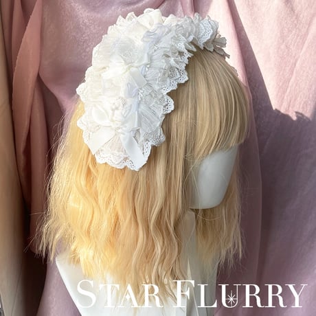 バブーシュカヘッドドレスオーダー対応ハンドメイドゴスロリロリータ ベビー キッズ ロリータ※チュールのヘッドドレス※ロリィタ - 💠HinaHime~雛姫