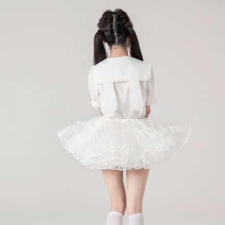 ボリューム パニエ ミニ丈 超ミニ 25cm丈 多層オーガンジー 華やか ボリュームアップ ロリータ コスプレ