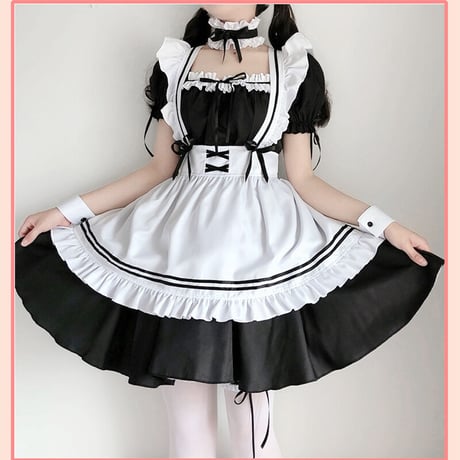 メイド服 コスプレ 豪華セット ロリータ エプロン セクシー メイド 衣装 ミニ丈 レディース ワンピース S-5XL
