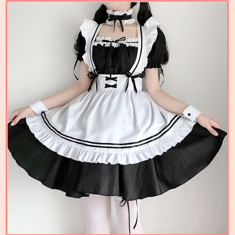 ロリータメイド衣装新品サイズ4XL男性も購入可 メイド服 コスプレ 豪華セット ロリータ エプロン セクシー