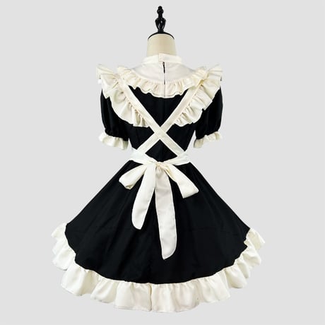 コスプレ メイド服 メイド ゆめかわいい ワンピース エプロン カチューシャ 3点セット 半袖 ミニ丈