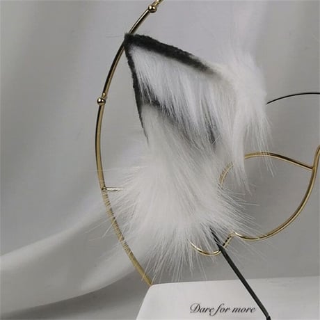 ロリータ 甘ロリハントメイド きつね 狐 お耳 可愛い もこもこ  ふわふわ しっぽ 尾  ヘアバンド ヘア飾り ハロウィン