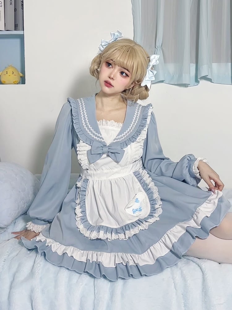 メイド服 セーラー風 セーラーワンピース セーラー服 メイド