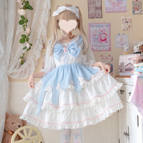 ロリィタ 甘ロリ ジャンスカ 姫袖ブラウス 水色 ロリィタ 甘ロリ ジャンスカ 姫袖ブラウス 水色 - メルカリ