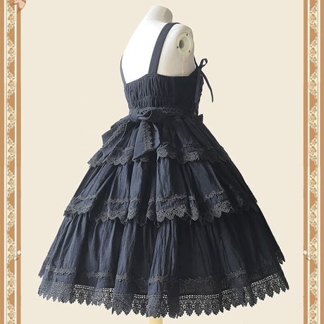 ロリータ ワンピース ジャンパースカート ロリィタ 可愛い 定番 メイド服 プリンセス お姫様 配色 ゴスロリ