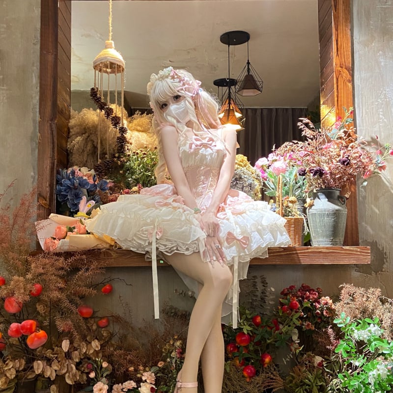 British Dreams ジャンパースカートM ロング丈 華ロリ ロリータ ロリィタ Lolita ロリータドレス ゆめかわいい ジャンスカ ミニ丈