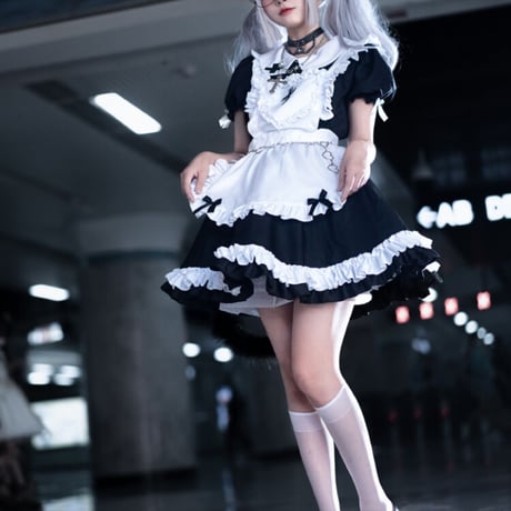 メイド服 ゴスロリ コスプレ セット 十字架 ゴシック系 ロリィタ ミニ丈 かわいい クール セクシー レディース 半袖