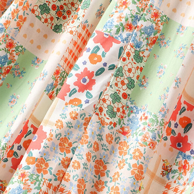 ワンピース 春 夏 大人可愛い プリントワンピース ドールカラー ワンピース 春 夏 大人可愛い プリントワンピース ドールカラー