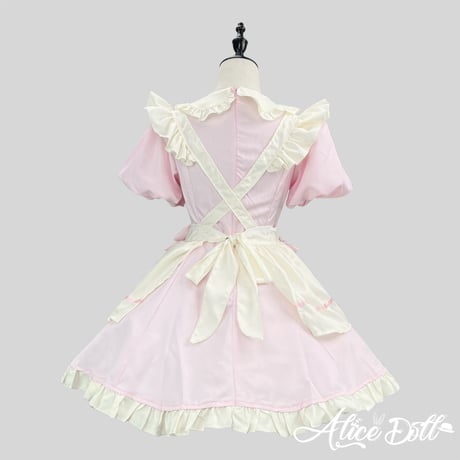 クラシカル ロリータ メイド服 ワンピース エプロン カチューシャ 付け袖 長袖 半袖 2way ミニ丈 クラシック