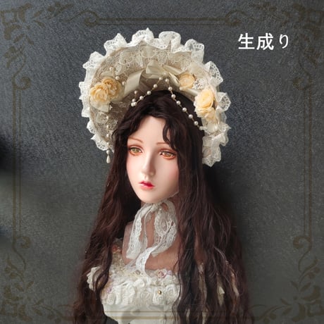ロリータ ボンネット 帽子 ヘッドドレス ヘッドアクセサリー ゴスロリ クラシカル クラロリ フリル