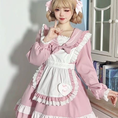 メイド服 セーラー ワンピース セーラー服 メイド 制服 ロリータ ドレス エプロン ゴスロリ 甘ロリ