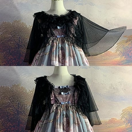 ロリータ ロリィタ ボレロ Lolita フリルボレロ カーディガン 羽織 チュール ゴスロリ ドレス ケープ 半袖
