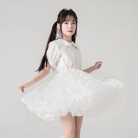 パニエ ボリュームアップ 膝丈 ミディアム丈 丈45cm フリルいっぱい スカート ふわふわ チュチュスカート