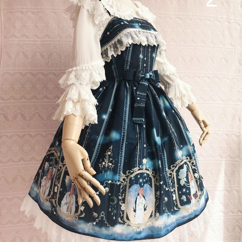 ロリータ ジャンパーワンピース スカート プリント 大天使 アウリエル