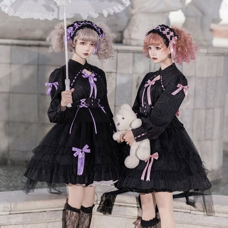 秋 新作 中華風 ゆめかわいい 中華ロリータ ロリータ メイド服 ワンピース ドレス 長袖 ゴシック ゴスロリ 甘ロリ ロリィタ