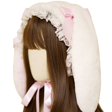 ロリータ  ヘッドドレス うさぎ お耳 レース Lolita甘ロリ たれ耳 へアドレス カチューシャ  兎
