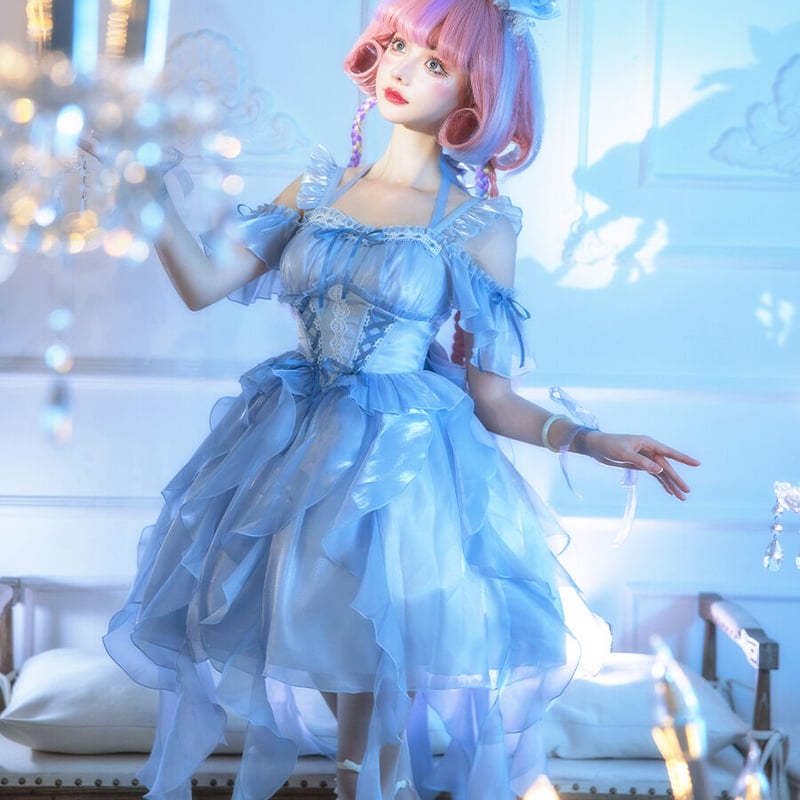 ロリータ ドレス ジャンパースカート ロリィタ ワンピース 光沢感 姫様 
