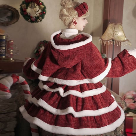 ロリータ ジャンパースカート クリスマス サンタクロース レディース 衣装 日常 コスプレ 新作 秋 冬 ワンピース