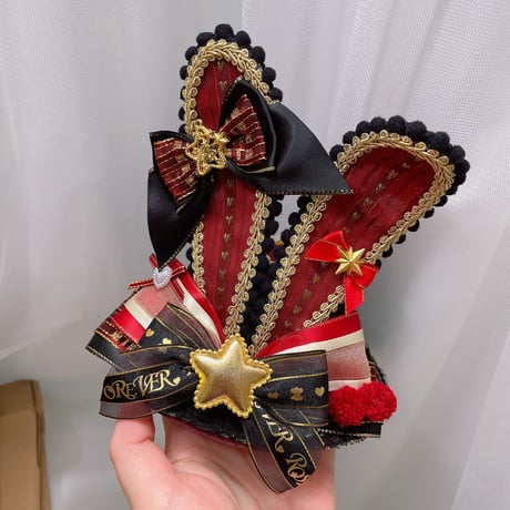 ロリータ ロリィタ ゴスロリ 黒ロり うさぎ耳帽子 兎 シルクハット 甘ロリ ヘッドドレス