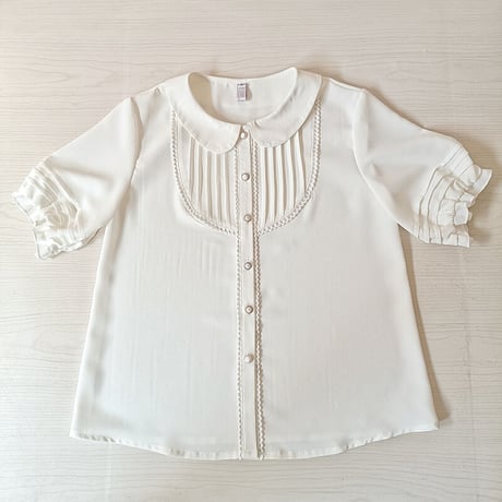 ロリータ 半袖 シフォン ブラウス シャツ 白 黒 ゴシック ゴスロリ フリル レース レディース  春 夏