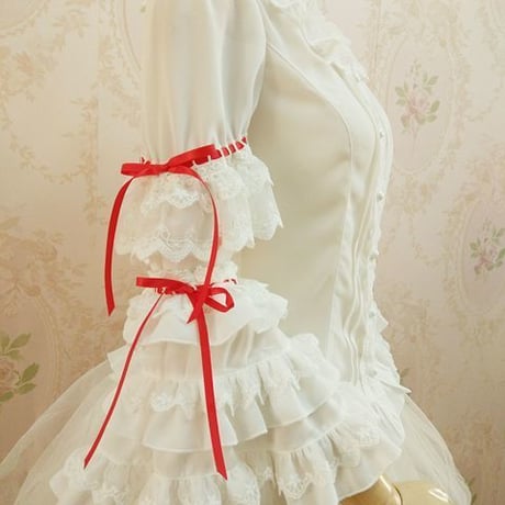 ロリータ レディース レトロ風 トップス ブラウス 丸襟 姫袖 プリンス 長袖 スリム レース コスプレ衣装 かわいい 乳白色