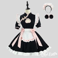 ゆめかわいい 中華風 メイド服 チャイナメイド チャイナ服 チャイナドレス 露出 ワンピース エプロン