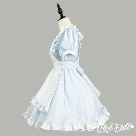 ロリータ メイド服 セット ゆめかわいい うさ耳 ハート ワンピース エプロン カチューシャ 半袖 ミニ丈