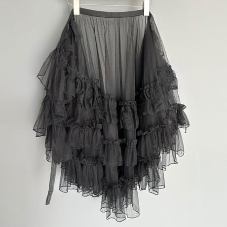 ロリータ オーバースカート スカートカバー Lolita チュールスカート シースルースカート メッシュ レース