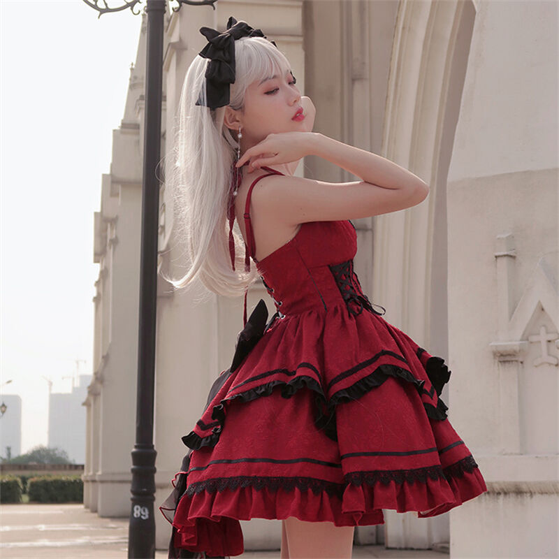 ワンピース Lolita ゴシック ロリータ 黒ロリ セクシー ゴスロリ 