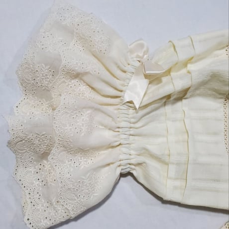 即納 ロリータ かぼちゃパンツ ドロワーズ 春夏 薄手 2枚重ね 刺繍レース ロング丈