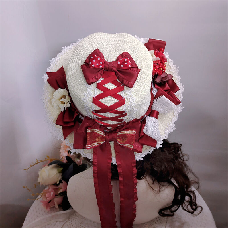 帽子 森ガール カントリー風 ロリィタ Lolitaロリータ カンカン帽 春夏